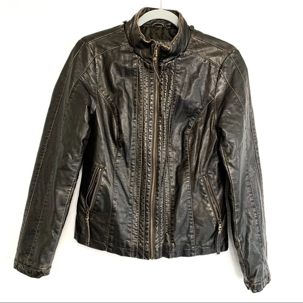 Big Chill Vintage Faux Leather Motorcycle Jacket